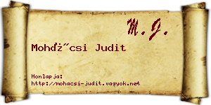 Mohácsi Judit névjegykártya